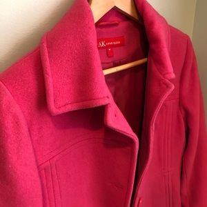 Anne Klein raspberry Pink wool peacoat size med